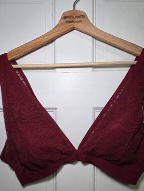 Tommy Hilfiger Leaf Lace Plunge Bralette w/Light Padding-Size XL  NWT